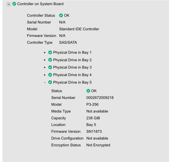 A screenshot of iLO4 with information provided by Agentless Management Service